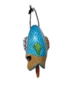 Indonesian Carved & Painted Wood Hanging Fish