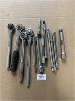 Various Mfg Ratcheting Wrenchs & Extensions