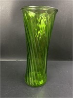 8" Green Glass Vase