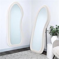 Wavy Extra Large Full Length Mirror Flannel/Wood