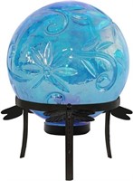 Glass Globe DÃ©cor, 10 x 10 x 13 inches, Blue