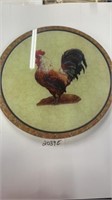 Lazy Susan glass rooster