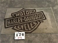 Harley Davidson throw rug, 35"X59", needs cleaned