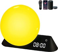 Smart Wake Up Light Therapy Alarm Clock Works with