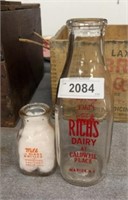 Antique Rich’s dairy glass bottle