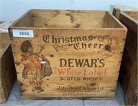 Antique dewar’s "white label" scotch whisky crate