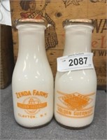 Zenda Farms frosted milk glasses
