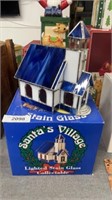 Santa’s village lighted stain glass collectible