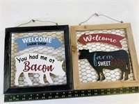 2pcs welcome farm home sign
