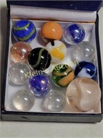 estate marbles lot swirls shooters hand made 24