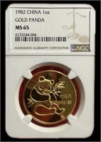Rare China 1.0OZ Gold Panda Coin,1982