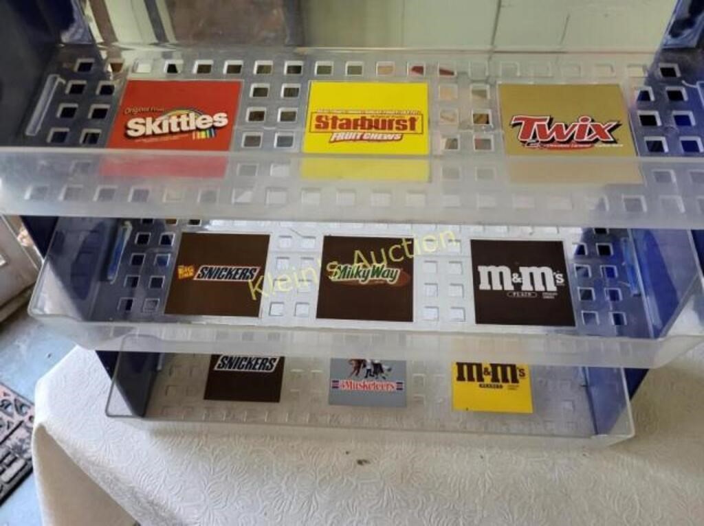 lucite vtg Display Rack mm's,Mars Snickers