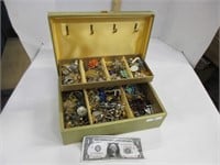 Vintage jewelry box with vintage jewelry some rare