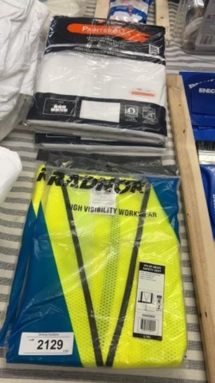 3 packs of Painteralls/ 2 packs of safety vest