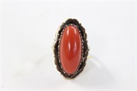 14K Gold Ring w Coral