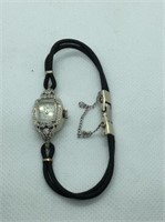 Vintage 14K Gold Ladies Wristwatch w/ Diamonds