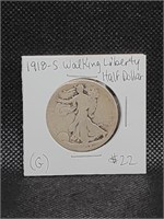 1918 S Walking Liberty Half Dollar