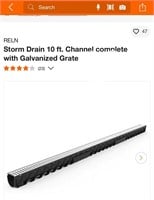 10-ft storm drain with galvanized grate