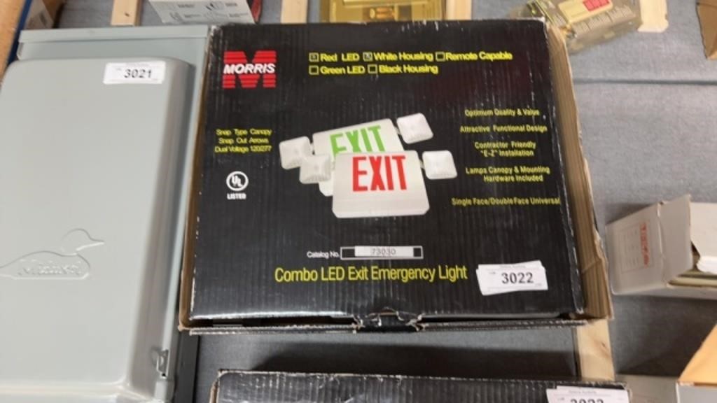 Red lighted exit sign