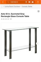 42” glass console table