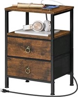 HOOBRO Bedside Table with 2 Fabric Drawers, Outlet