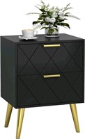 MMEOLUOOK Bedroom Night Stand with 2 Drawers, 15.7