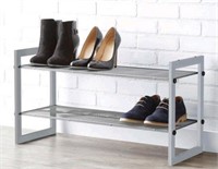 Mainstays Two-Tier Stackable Shoe Rack, Mesh Shelv