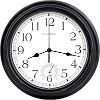 16 Inch Large Outdoor Clock Waterproof with Thermo