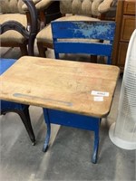 Vintage wood, and metal school desk