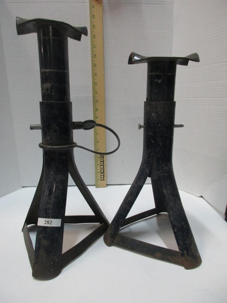 2) steel Jackstands,  adjustable height