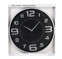 KG Austin 18" Wall Clock BLACK & SILVER - 1.75in D