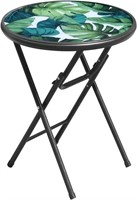 SONGBATE 18" Outdoor Side Table, Small Patio Table