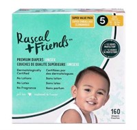 Rascal + Friends Premium Diapers pack, 160 Diapers