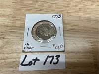 1953 Cuba 25 Cents .900 Silver