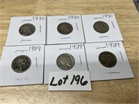 3-1929 & 3-1930 Buffalo Nickels