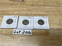 1936,1936-D, & 1936-S Buffalo Nickels