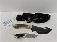 Genuine Stag Antler Handle Knives: Gut Hook