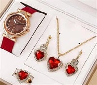 Red Watch and jewelry set
