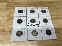 9- 1920's Buffalo Nickels