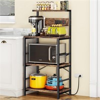 Bakers Rack with 3 Power Outlets
