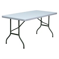 Granite Plastic Folding Table, White, 30''W X 60''