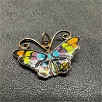 Sterling Silver Enamel Butterfly Pendant