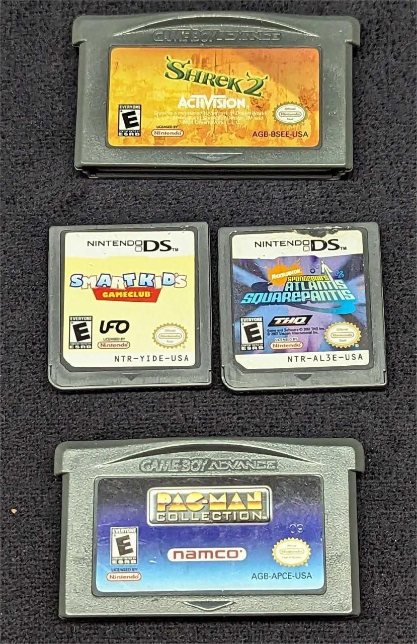 4 Nintendo DS & Gameboy Advance Games Shrek Pac-Ma