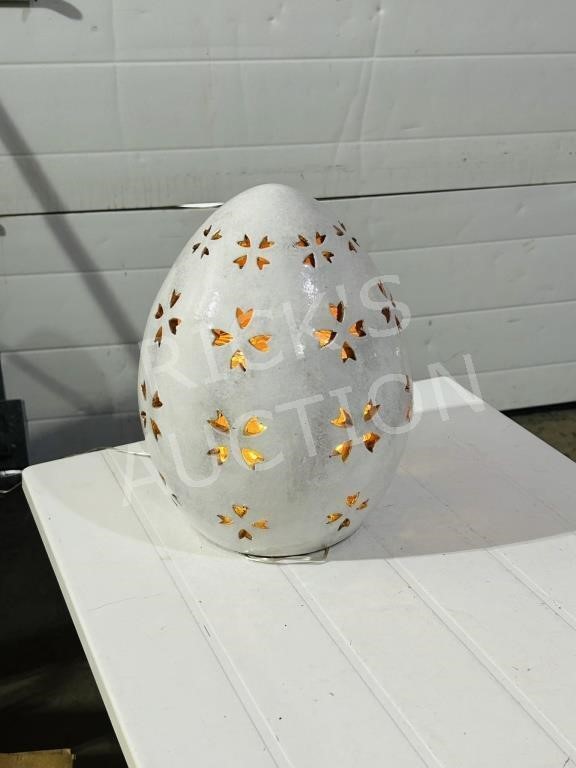 pottery egg accent light - 12"