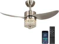 Mpayel 38" Crystal Ceiling Fan Light with Remote a