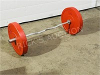90 lb barbell set - found clips for the ends