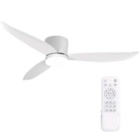 revoici 52 Inch White Ceiling Fans with Lights and