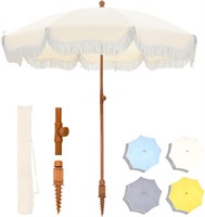MFSTUDIO 7ft Beach Umbrella  UPF50+ Off-white