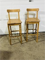 2 Ikea pine stools