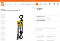 B2893  Southwire 3-Ton Chain Hoist with 10 ft. Cha